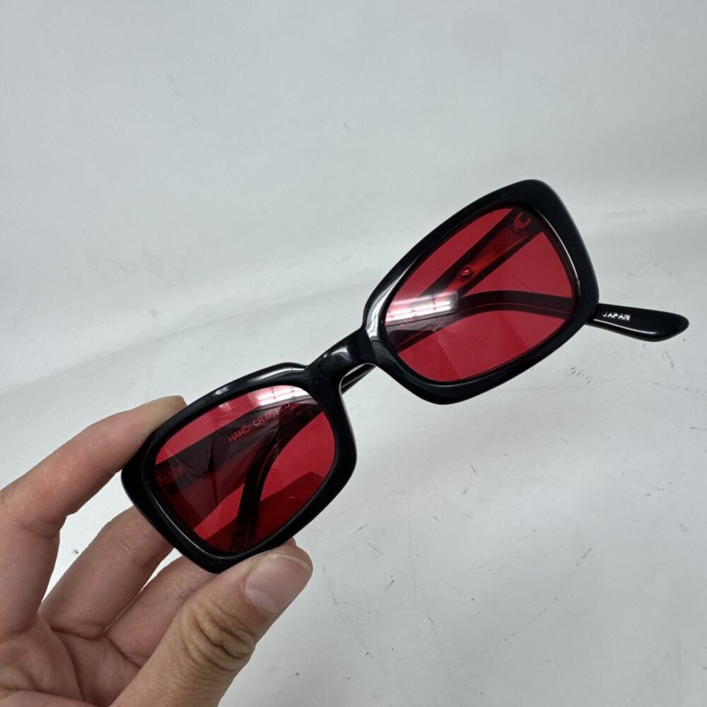 Vintage Cirque hand crafted natasha sunglasses Japan Black Red Lens